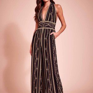 sofia Chain-Print Jumpsuit